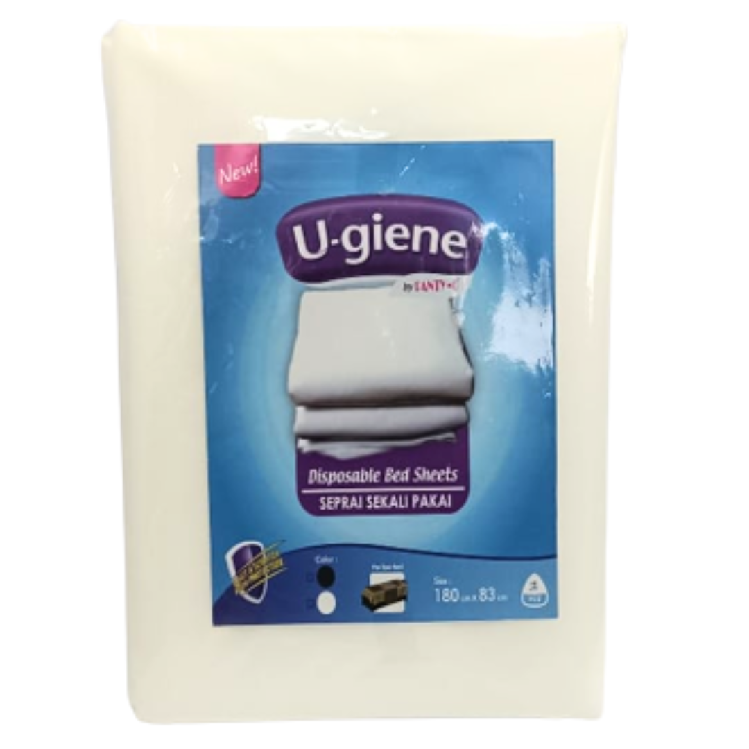 Seprai Sekali Pakai/Disposable Bed Sheets/Seprai/Ugiene/2Pcs - Putih - Image 3