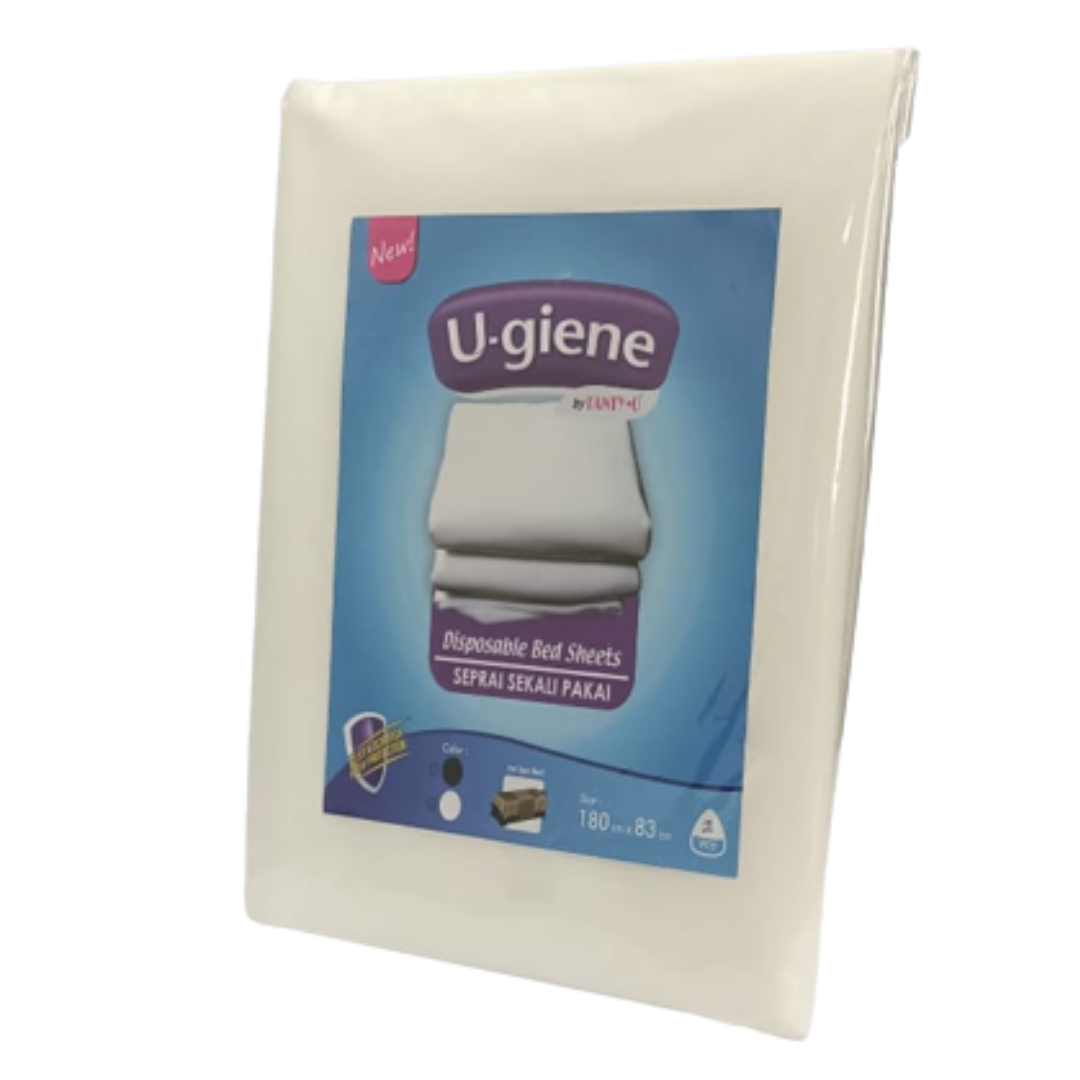 Seprai Sekali Pakai/Disposable Bed Sheets/Seprai/Ugiene/2Pcs - Putih - Image 2